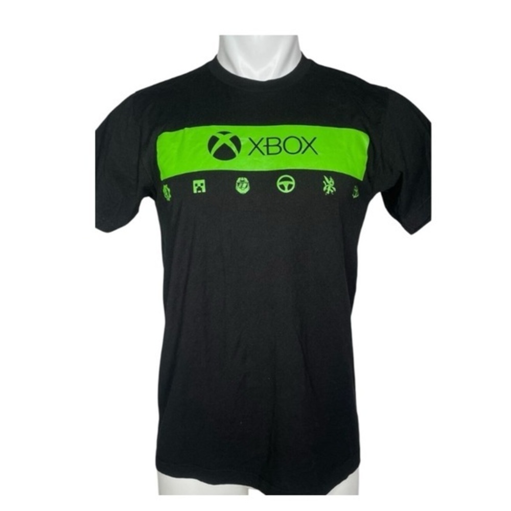Xbox Black and Green T-Shirt with Console Icons